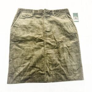 Lauren Ralph Lauren Olive Corduroy Style Cotton Pencil Skirt Lined Size 12 NWT